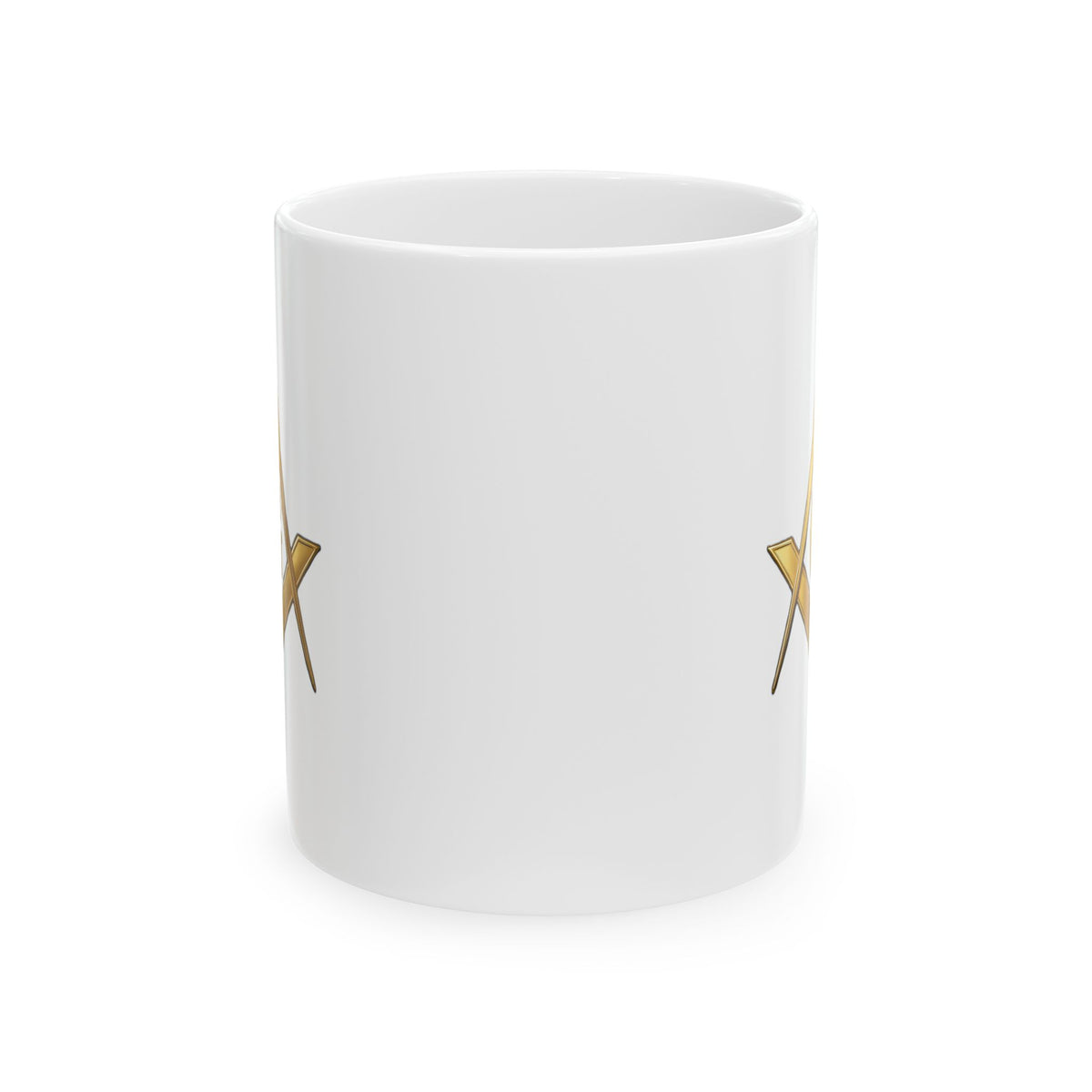Master Mason Blue Lodge Mug - White with Gold Square & Compasses G