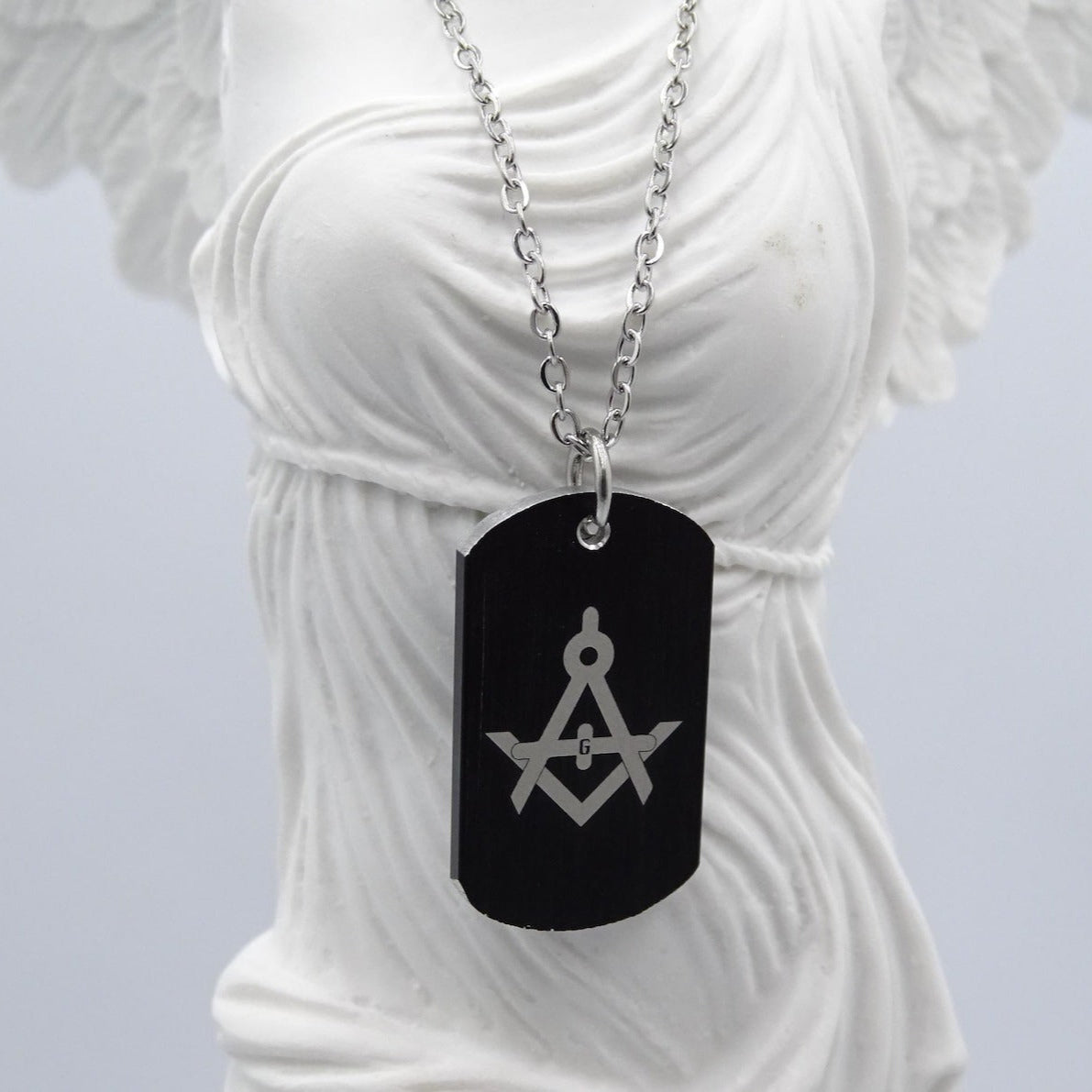 Master Mason Blue Lodge Necklace - Black Anodized Aluminium - Bricks Masons