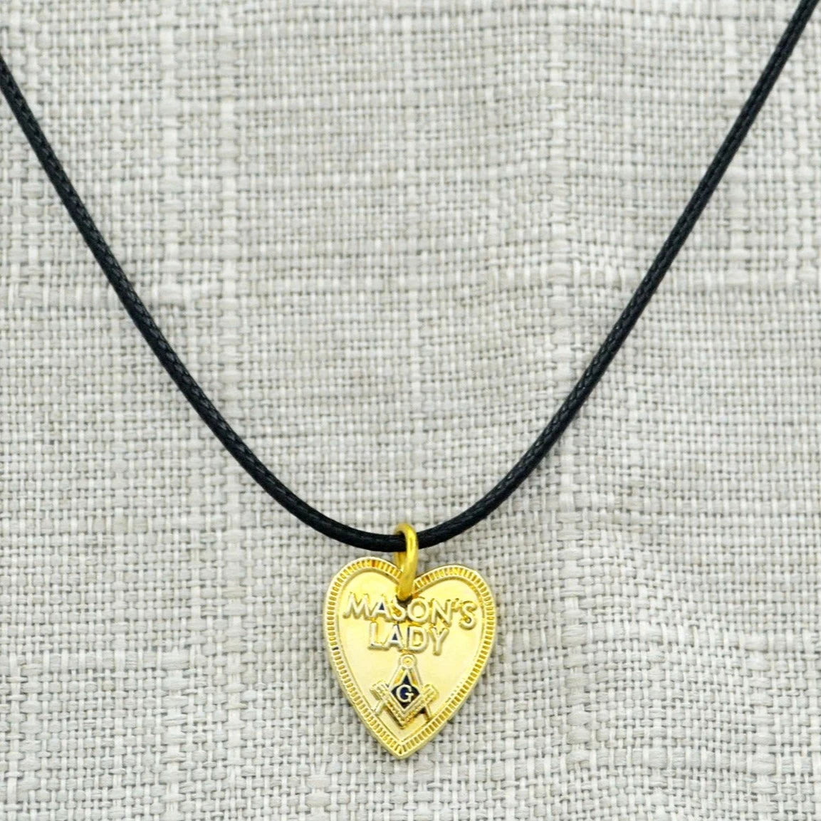 Master Mason Blue Lodge Necklace - Gold Plated MASON'S LADY Square and Compass G - Bricks Masons