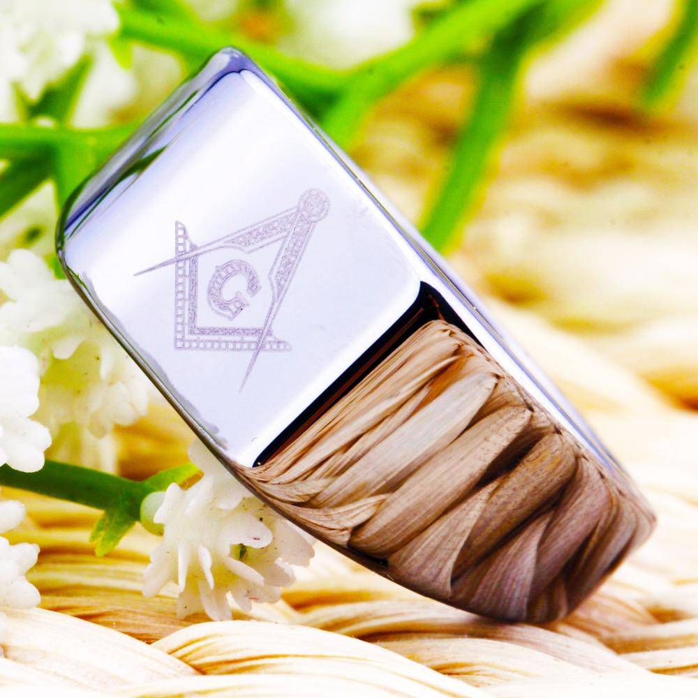 Master Mason Blue Lodge Ring - 12MM Width Silver - Bricks Masons