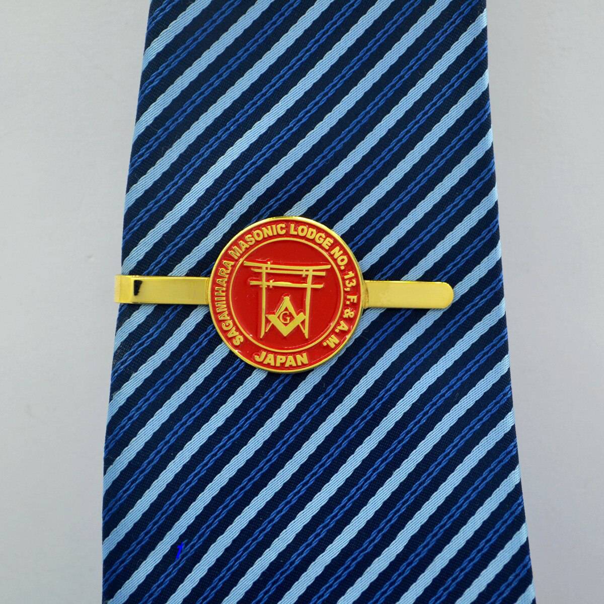 Master Mason Blue Lodge Tie Bar - Japan Shrine Torii SAGAMIHARA - Bricks Masons