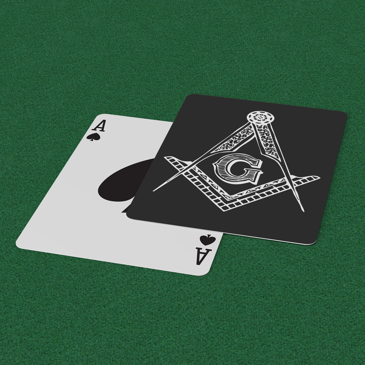 Master Mason Blue Lodge Playing Cards - Black with Square & Compass G - Bricks Masons