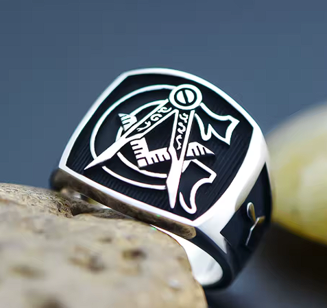 Master Mason Blue Lodge Ring - 925 Sterling Silver (16gr) - Bricks Masons