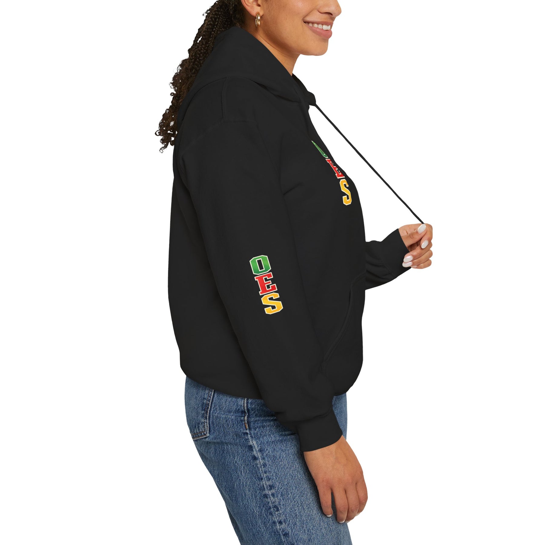 OES Hoodie - Colorful Eastern Star & Initials with Personalization - Bricks Masons