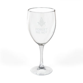 Master Mason Blue Lodge Wine Glass - Square & Compass Forget Me Not