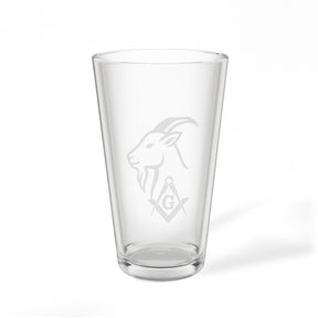 Master Mason Blue Lodge Pint Glass - Square & Compass G with Goat