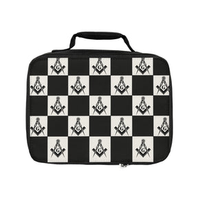 Master Mason Blue Lodge Lunch Bag - Checkered Pattern Fully Insulated - Bricks Masons
