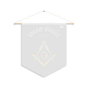 Master Mason Blue Lodge Pennant - Gold Square & Compass G with Personalization - Bricks Masons