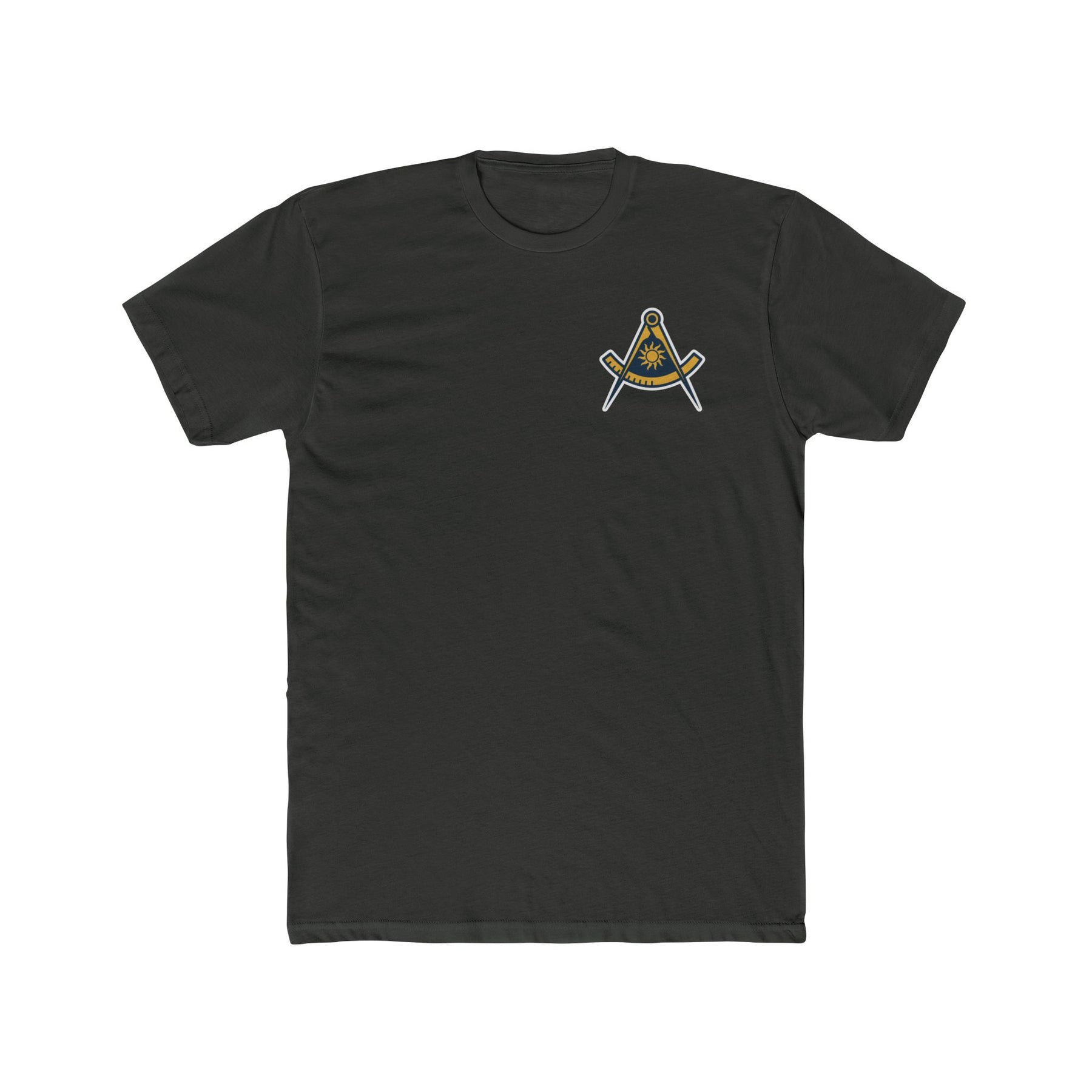 Past Master Blue Lodge T-shirt - Square & Quadrant Cotton Crew Tee - Bricks Masons
