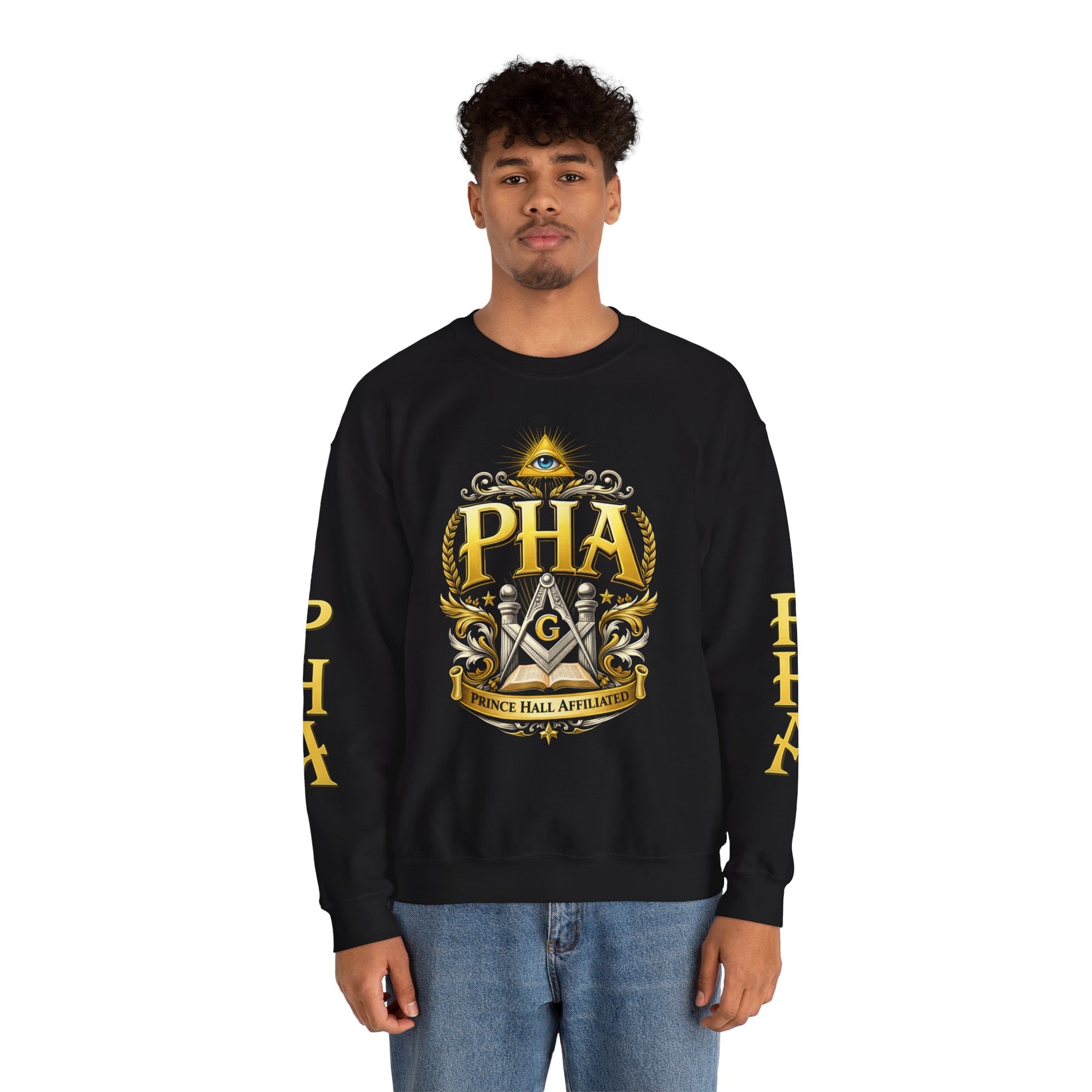 Master Mason Blue Lodge Sweatshirt - Prince Hall Affiliated Square & Compass G & Eye
