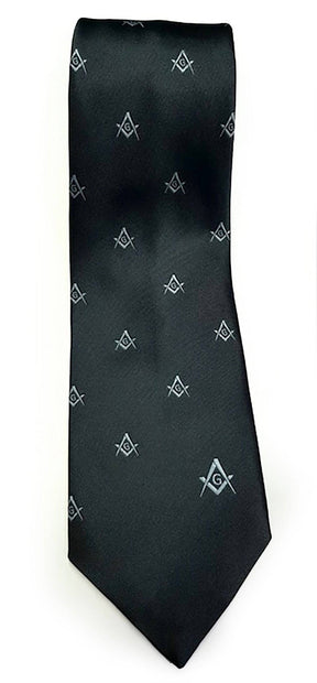 Master Mason Blue Lodge Necktie - Green with Square & Compass G