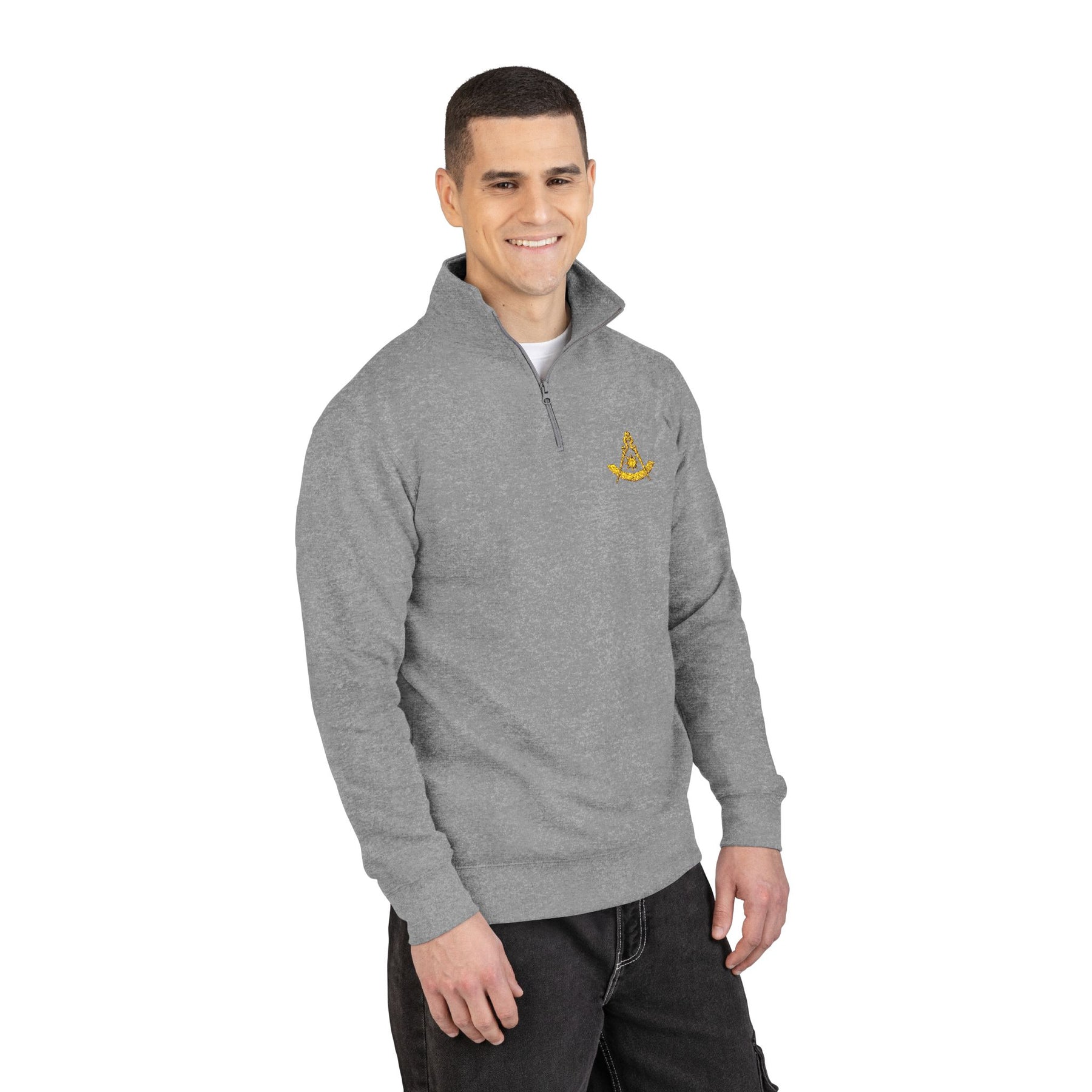 Past Master Blue Lodge Sweatshirt - Square & Compass with Quadrant Sun Embroidery