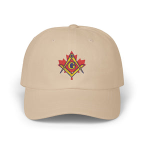 Master Mason Blue Lodge Canada Jurisdiction Baseball Cap - Red Maple Leaf S&C - Bricks Masons