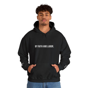 Master Mason Blue Lodge Hoodie - By Faith And Labor with Square & Compass G Embroidery - Bricks Masons
