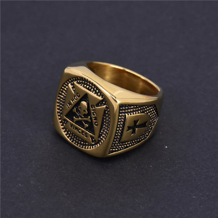 Knights Templar Commandery Ring - Gold IN HOC VINCES SIGNO - Bricks Masons