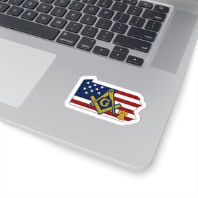 Master Mason Blue Lodge Sticker Decal - Kiss-Cut Pennsylvania With Liberty Bell - Bricks Masons