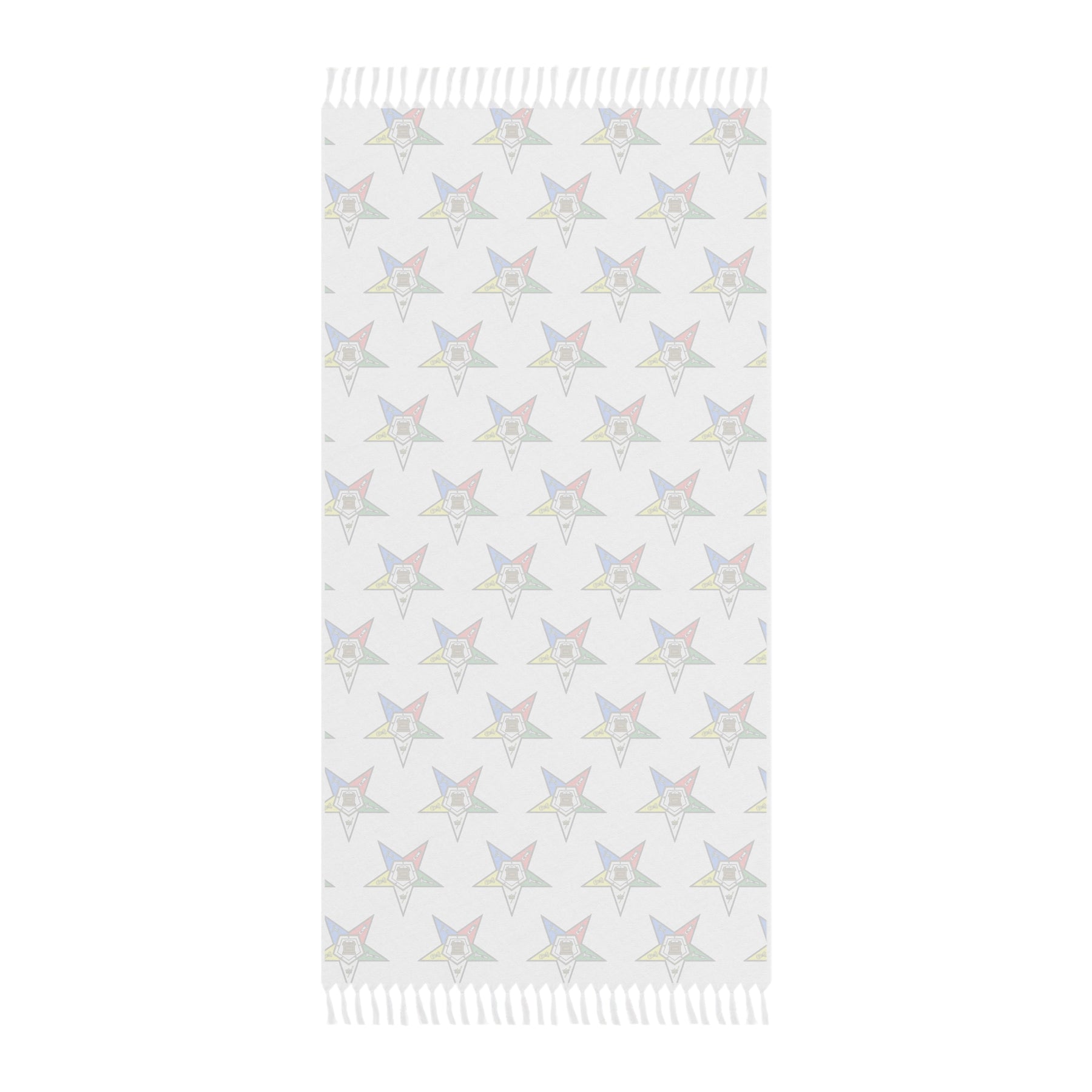 OES Towel - Colorful Stars Polyester With Knotted Tassels - Bricks Masons