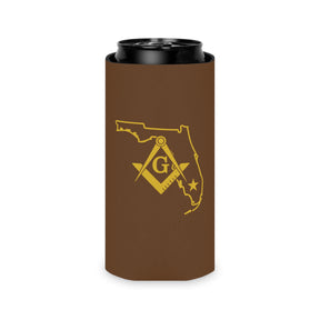 Master Mason Blue Lodge Can Cooler - Florida Mason Brown Color - Bricks Masons