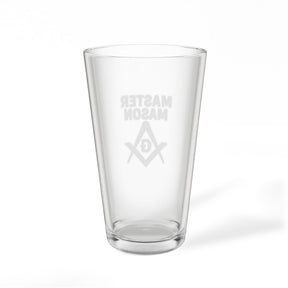 Master Mason Blue Lodge Pint Glass - Square & Compasses with G Design - Bricks Masons