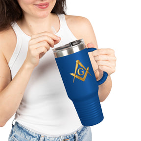 Master Mason Blue Lodge Ringneck Tumbler - Golden Square & Compass G Emblem