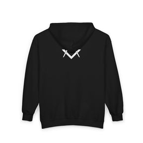 Master Mason Blue Lodge Hoodie - Zip Up Jacket Square & Compass with Personalization - Bricks Masons
