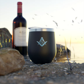 Master Mason Blue Lodge Vacuum Cup - Frosty Square & Compass G Design