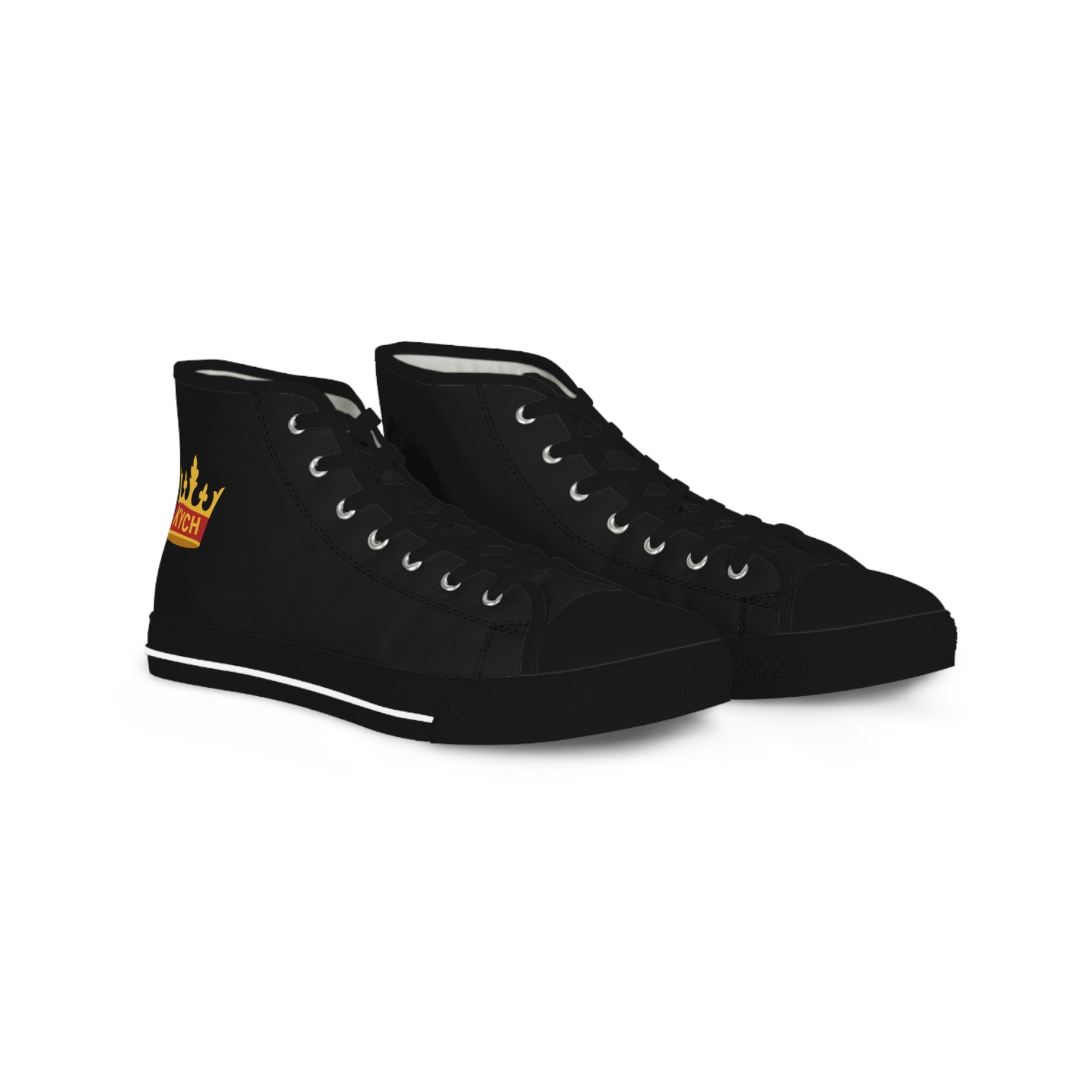 KYCH Sneaker - High Top Black & White Golden Emblem - Bricks Masons