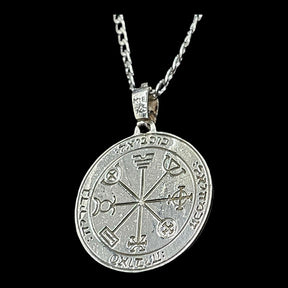 Solomon Pendant Third and Fourth Pentacle consecrated to Mercury 3 cm 9 Gr in silver 44 Seals of Solomon Art 1487 - Bricks Masons