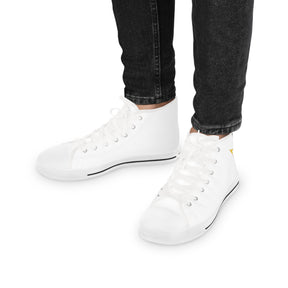 PYCH Sneaker - High Top Black & White Sole White Canvas - Bricks Masons