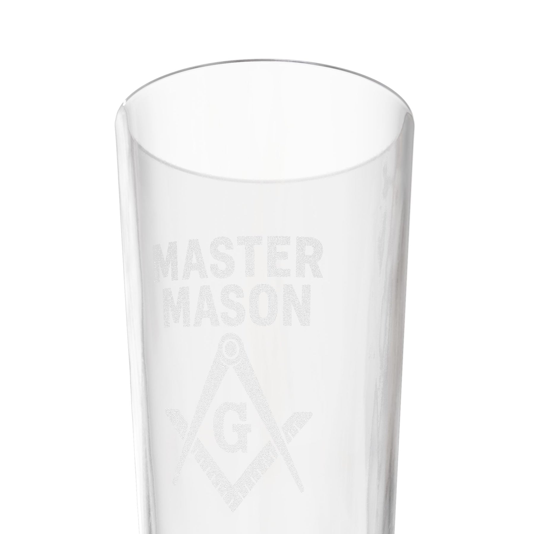 Master Mason Blue Lodge Pint Glass - Square & Compasses with G Design - Bricks Masons