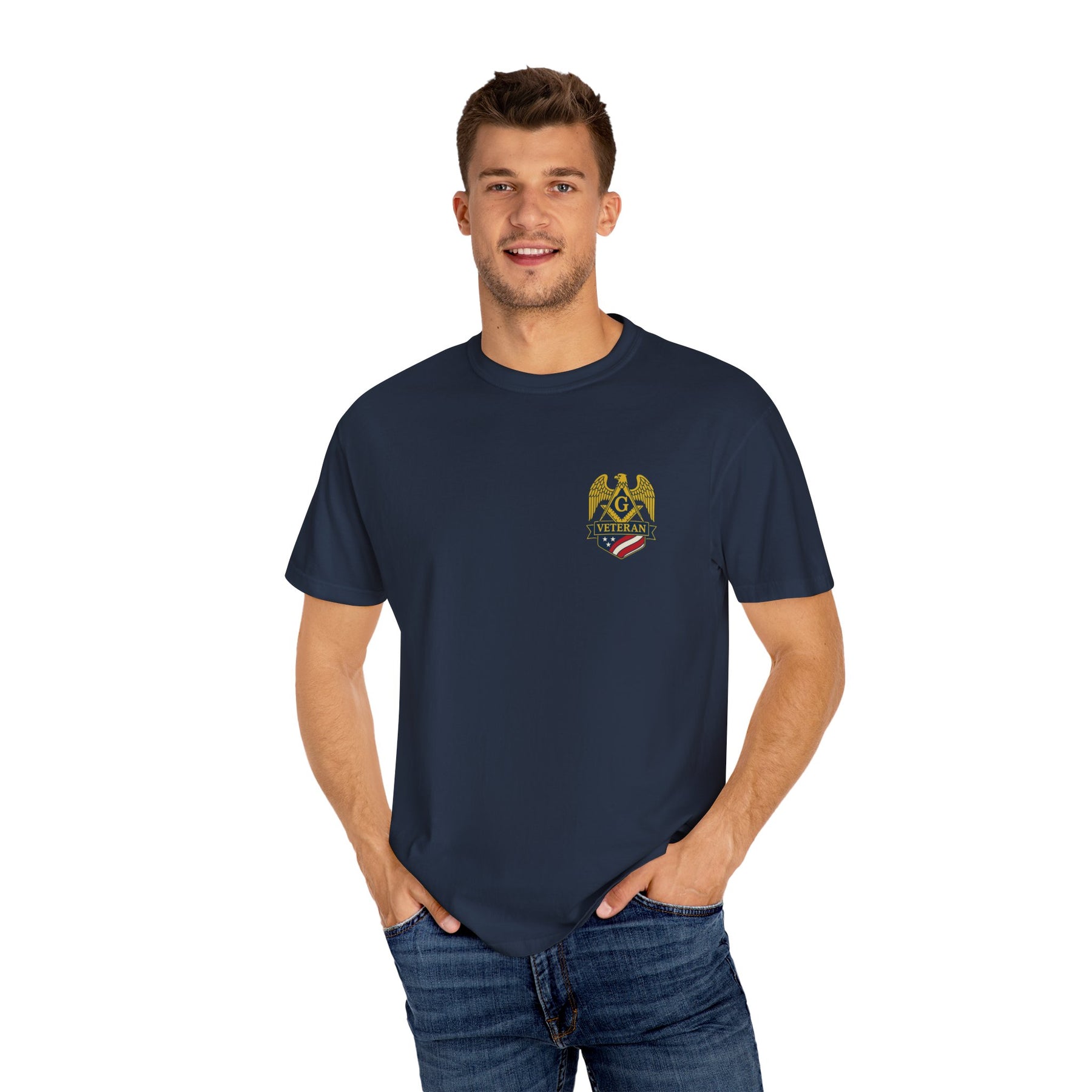 Master Mason Blue Lodge T-Shirt - Veteran Mason Garment-Dyed Tee - Bricks Masons