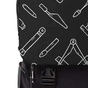 Master Mason Blue Lodge Backpack - Black with Masonic Tools - Bricks Masons