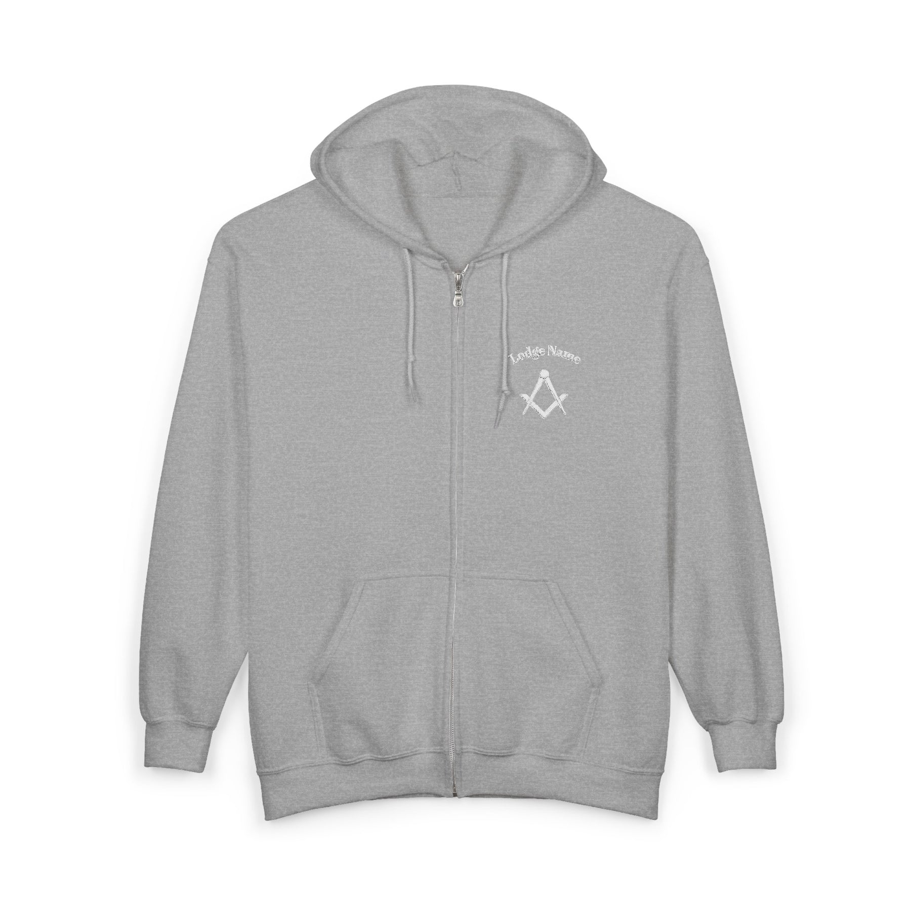 Master Mason Blue Lodge Hoodie - Zip Up Jacket Square & Compass with Personalization - Bricks Masons