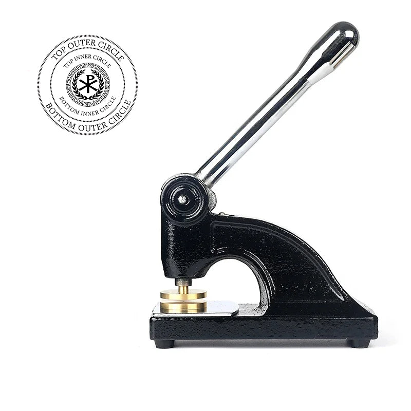 Knights of Constantinople Long Reach Seal Press - Heavy Embossed Stamp Black Color Customizable - Bricks Masons
