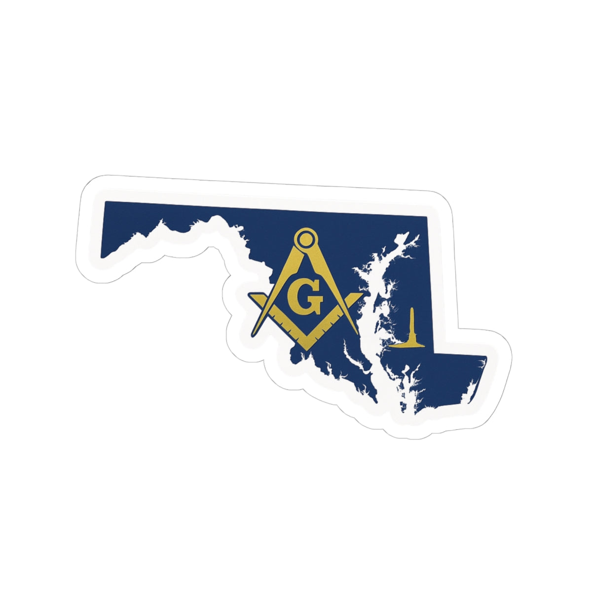 Master Mason Blue Lodge Sticker Decal - Kiss-Cut Maryland Chesapeake Bay - Bricks Masons
