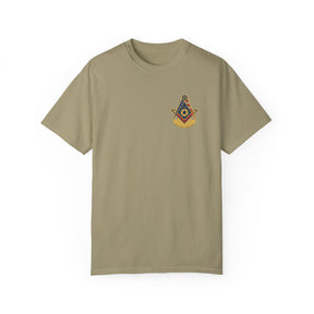 Past Master Blue Lodge T-Shirt - Garment-Dyed US Flag - Bricks Masons