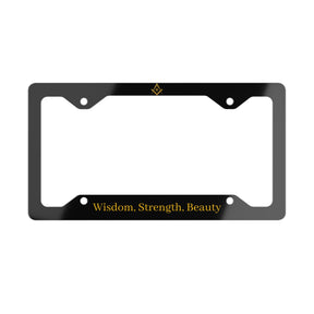 Master Mason Blue Lodge License Plate Frame - Wisdom Strength Beauty Sleek Material - Bricks Masons