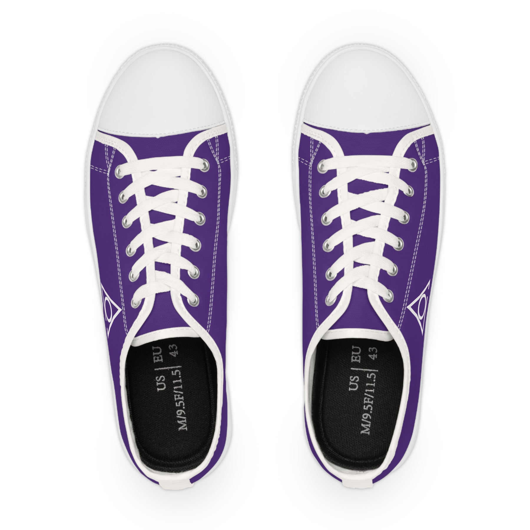 LOCOP Sneaker - Low Top Sneaker Black & White Purple Canvas White Emblem - Bricks Masons