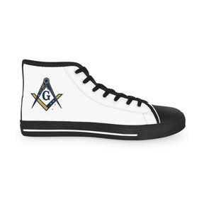 Master Mason Blue Lodge Australia Jurisdiction Sneaker - High Top Black & White S&C G - Bricks Masons