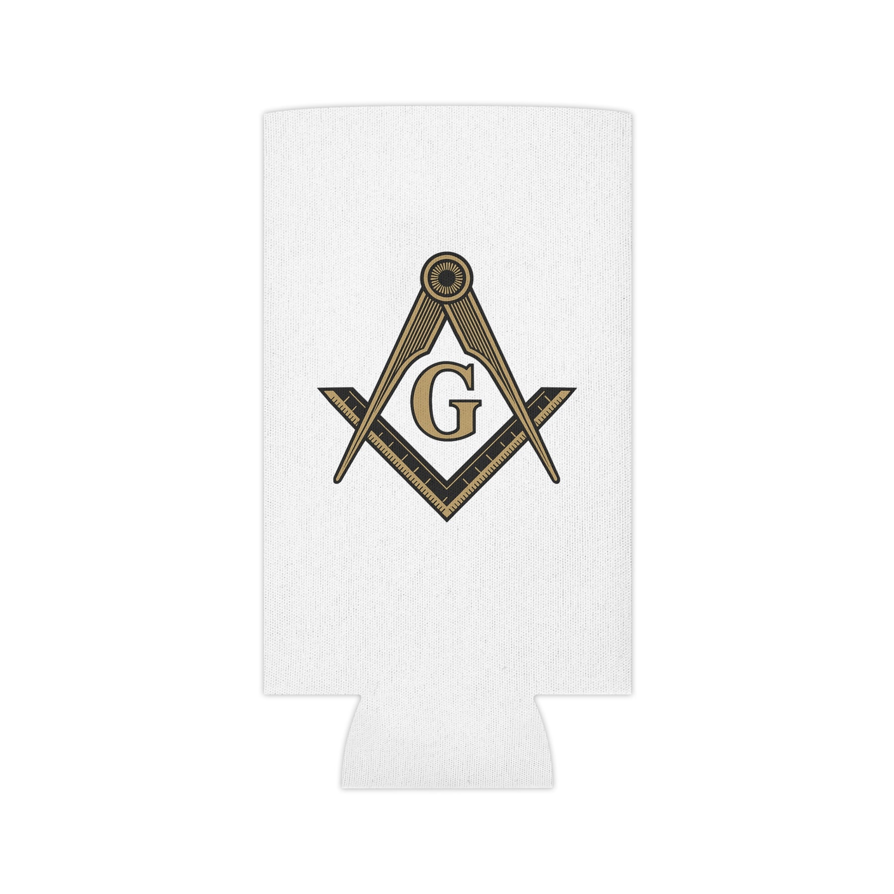 Master Mason Blue Lodge Can Cooler - Square & Compass G Lightweight Polyester - Bricks Masons