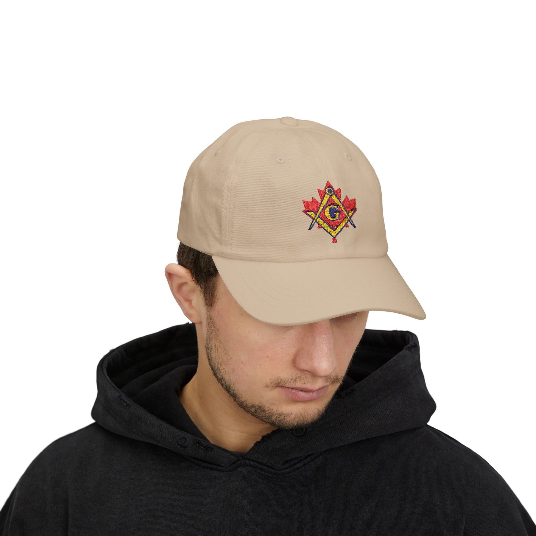 Master Mason Blue Lodge Canada Jurisdiction Baseball Cap - Red Maple Leaf S&C - Bricks Masons