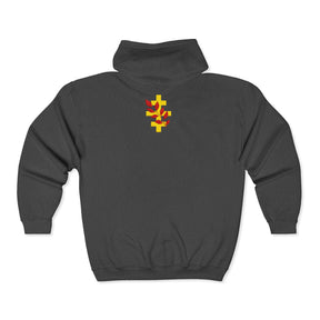 Red Branch of Eri Hoodie - Zip Up Jacket Front & Back Embroidery - Bricks Masons