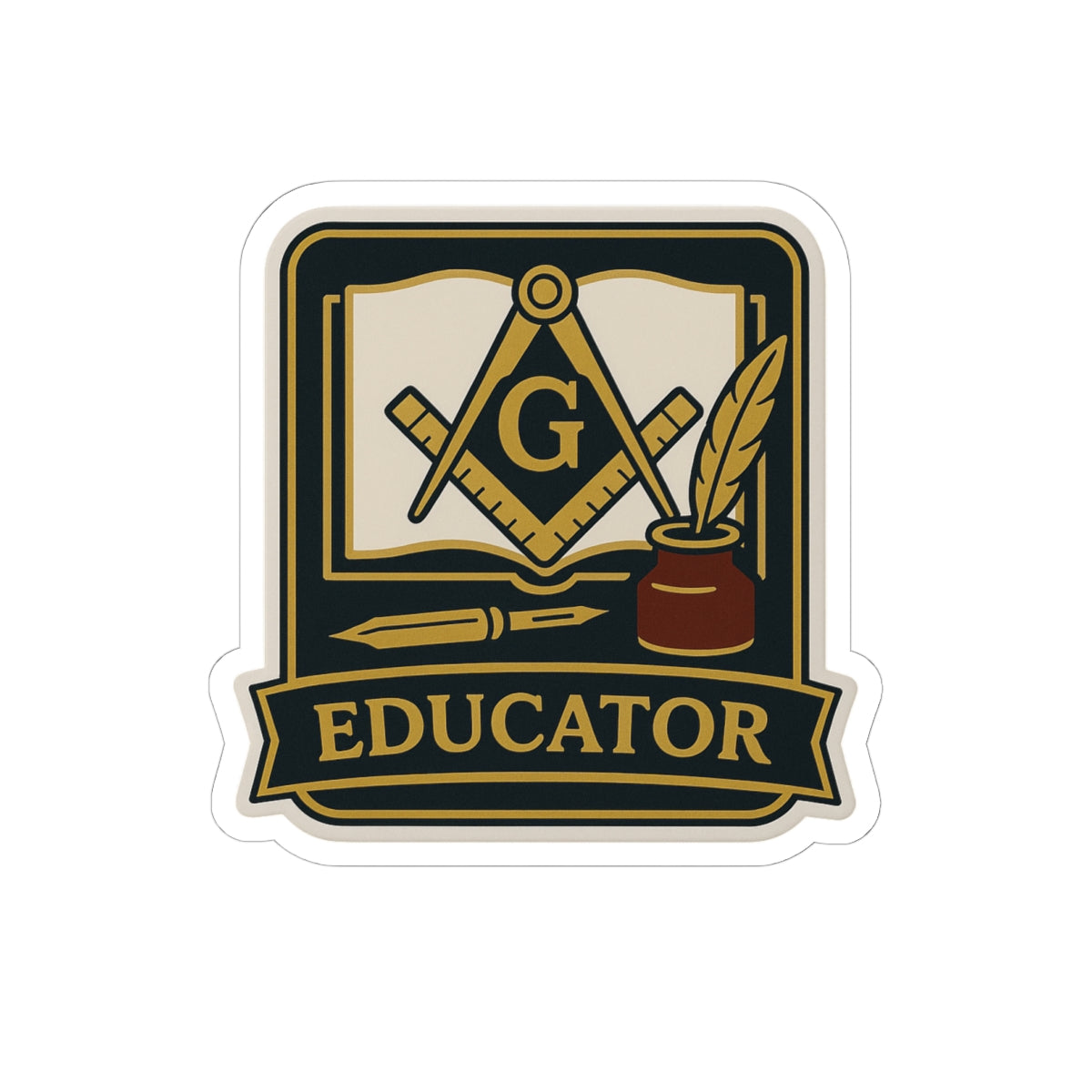 Master Mason Blue Lodge Sticker Decal - Kiss-Cut Colorful - Bricks Masons