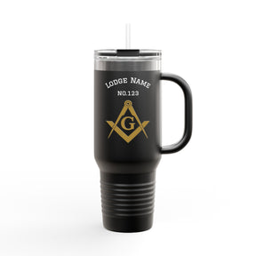 Master Mason Blue Lodge Ringneck Tumbler - Stainless Steel Gold S&C Customizable - Bricks Masons