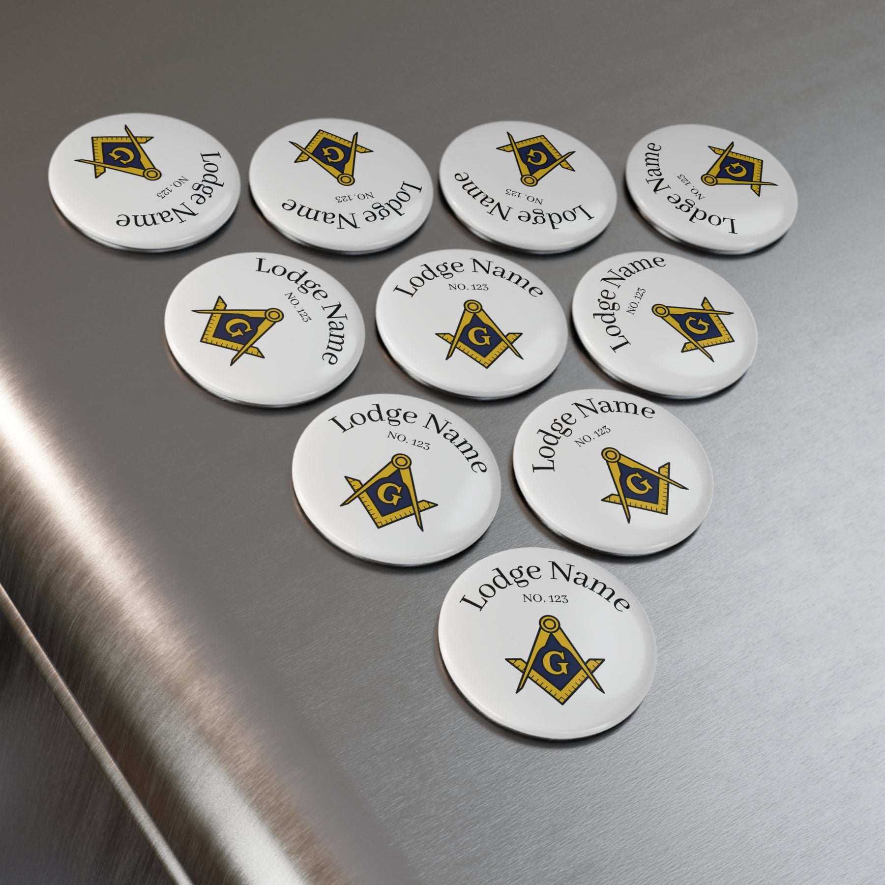 Master Mason Blue Lodge Magnet - Decorative Refrigerator Custom - Bricks Masons