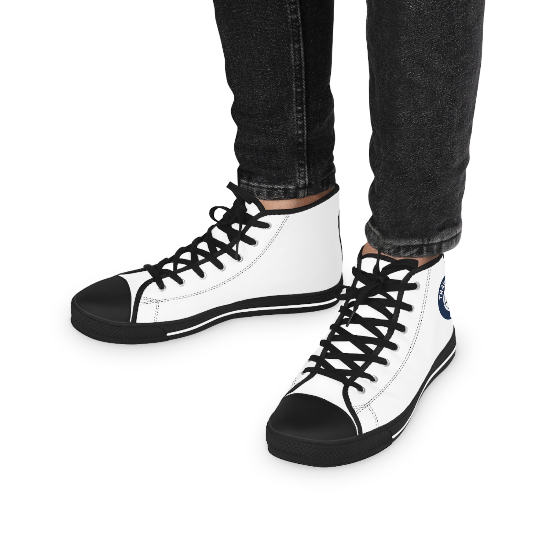 Master Mason Blue Lodge Sneaker - High Top Black & White Sole Traveling Mason - Bricks Masons