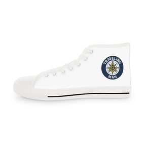 Master Mason Blue Lodge Sneaker - High Top Black & White Sole Traveling Mason - Bricks Masons