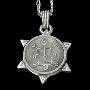Demon Pendant 03 PRINCE VASSAGO and Secret Seal of Solomon 72 Demons Lesser Key of Solomon Goetia In Silver 3 x 2.5 cm 12 Gr Art 1862 - Bricks Masons