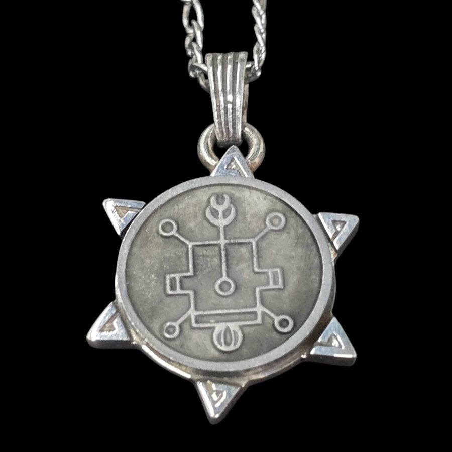 Demon Pendant 03 PRINCE VASSAGO and Secret Seal of Solomon 72 Demons Lesser Key of Solomon Goetia In Silver 3 x 2.5 cm 12 Gr Art 1862 - Bricks Masons