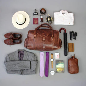 Council Travel Bag - Handmade Genuine Leather - Bricks Masons